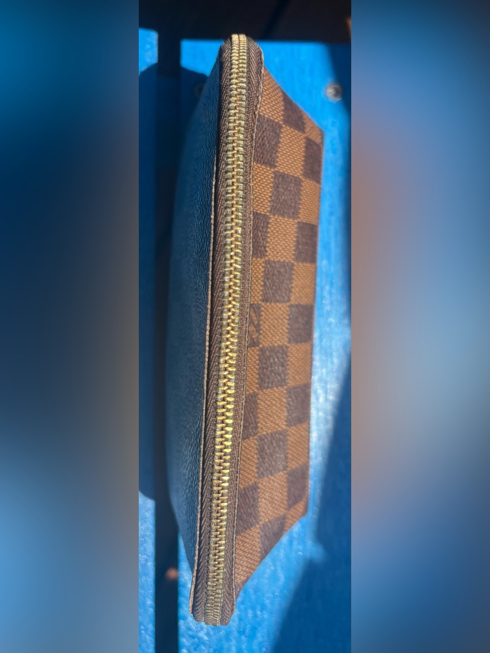 LV Damier Ebene Canvas Pouch with Gold - Picture 11 of 14